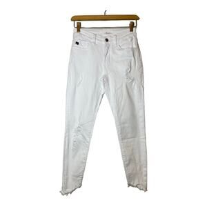 KanCan Estilo White Distressed Ripped Knee Jeans 24 Fray